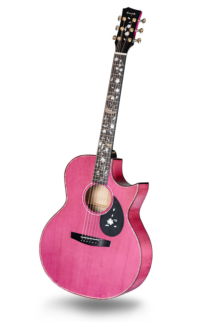 Enya Flowers Ocean Standard AJ EQ LR Baggs Guitar - Pink