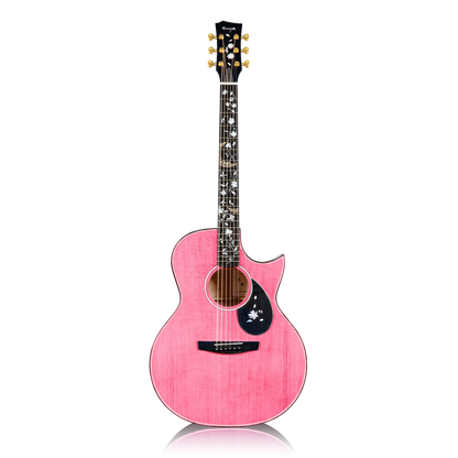 Đàn Guitar Enya Flowers Ocean Standard AJ EQ LR Baggs - Pink