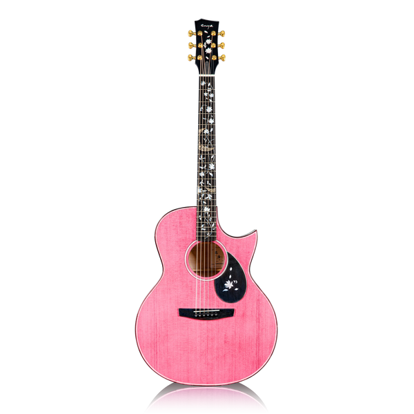 Đàn Guitar Enya Flowers Ocean Standard AJ EQ LR Baggs - Pink