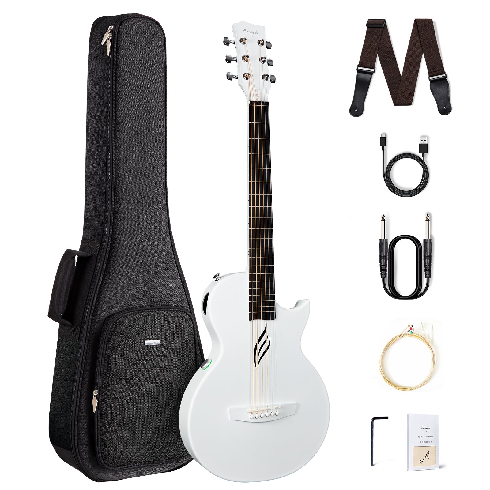 Đàn Guitar Enya Nova Go EQ SP1 AcousticPlus 2.0 - White