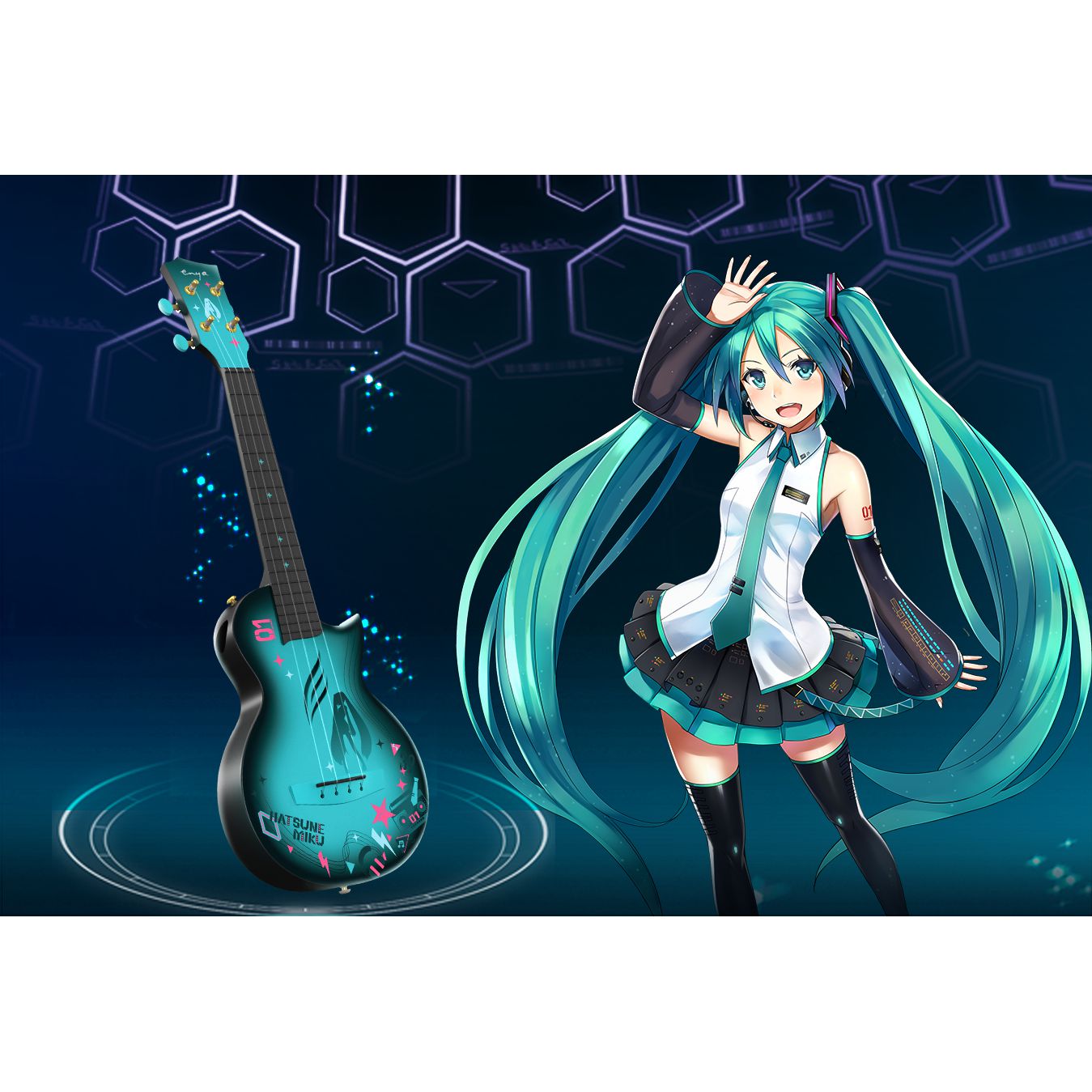 Đàn Ukulele Enya Nova U - Hatsune Miku Blue