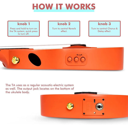 Đàn Ukulele Enya Nova U EQ AcousticPlus - Orange