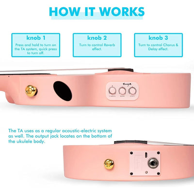 Đàn Ukulele Enya Nova U EQ AcousticPlus - Pink