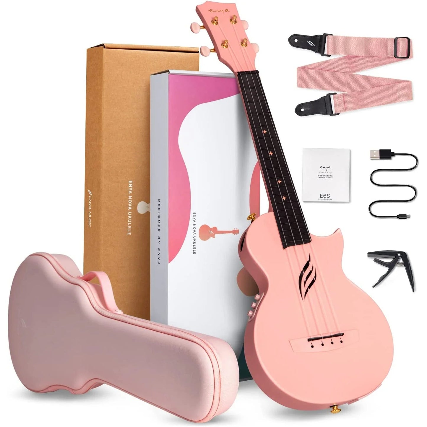 Đàn Ukulele Enya Nova U EQ AcousticPlus - Pink