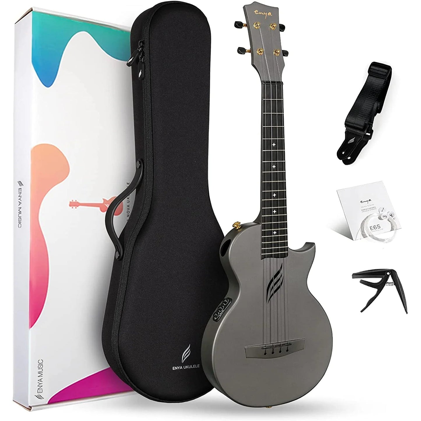 Đàn Ukulele Enya Nova U Pro EQ AcousticPlus - Black